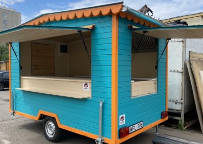 3,5x2 classic büfékocsi food truck imbiss vagen kék kívülről