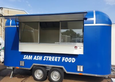 Food truck büfékocsi American style imbisswagen blue kék